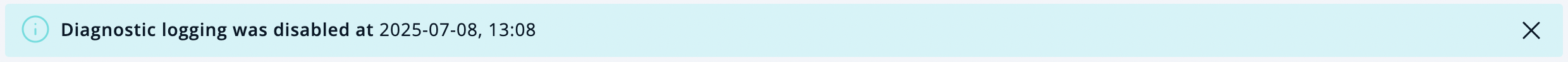 Diagnostic Logging Disabled Notification